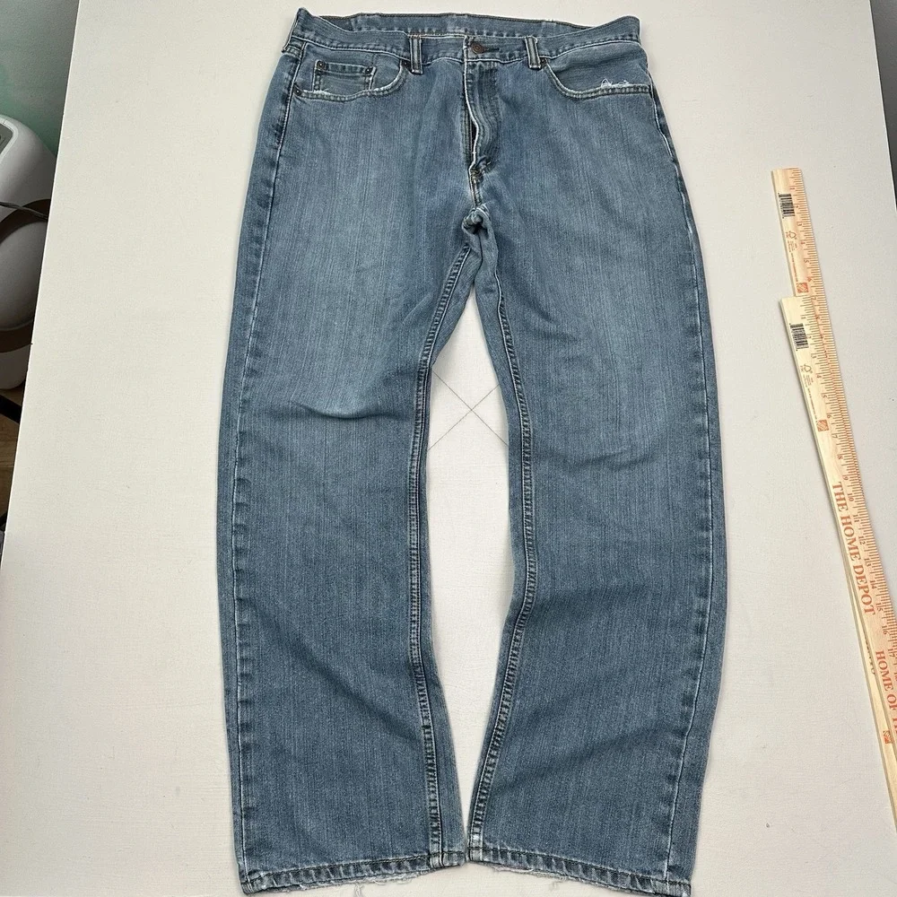 Levi’s 559 Relaxed Jeans Men Light 38x34 Blue Straight Distressed Denim Cotton